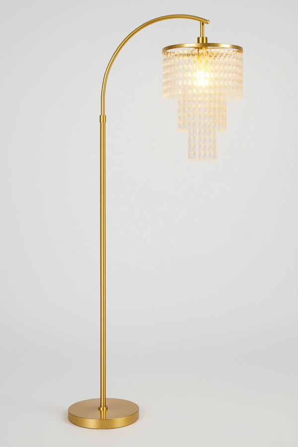 lampadaire_arc_dore Crystal Arc Floor Lamp